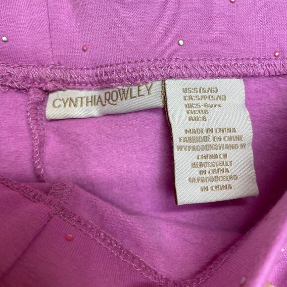 Cynthia Rowley Pink Dot Fleece Leggings Size 5/6 - Picture 4 of 4